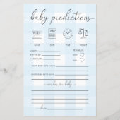 Blue Gingham Baby Predictions Game (Voorkant)