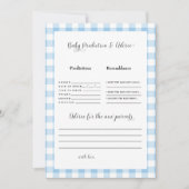 Blue Gingham Baby Predictions II Uitnodiging (Voorkant)
