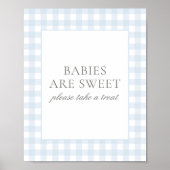 Blue Gingham Baby shower Baby's zijn lief teken Poster (Voorkant)