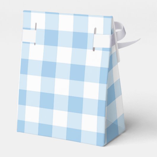 Blue Gingham Baby shower Bedankt Bedankdoosjes (Achterkant)