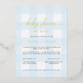 Blue Gingham Baby shower by Mail Folie Invitation Folie Uitnodiging (Voorkant)