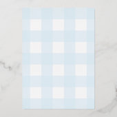 Blue Gingham Baby shower by Mail Folie Invitation Folie Uitnodiging (Achterkant)