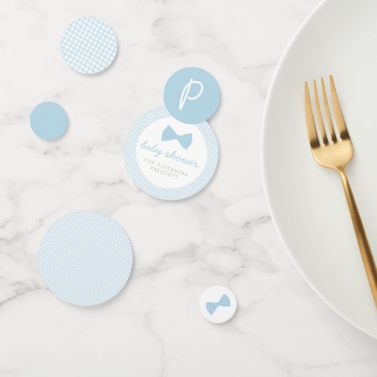 Blue gingham-baby shower confetti (Groep)