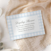 Blue Gingham Baby shower Display Douche Informatiekaartje