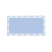 Blue Gingham Baby shower Etiket (Voorkant)