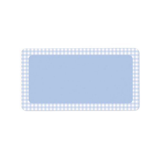 Blue Gingham Baby shower Etiket (Voorkant)