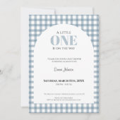 Blue Gingham Baby Shower for Boy Kaart (Voorkant)
