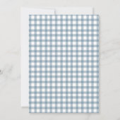 Blue Gingham Baby Shower for Boy Kaart (Achterkant)