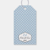 Blue Gingham Baby shower Gast Favor Bedankt Cadeaulabel (Achterkant)