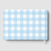 Blue Gingham Baby Shower Guest Book Gastenboek (Achterkant)