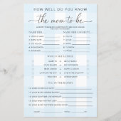 Blue Gingham Baby shower kent het mam-to-be-spel (Voorkant)