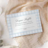 Blue Gingham Baby shower Luier Raffle Ticket Informatiekaartje