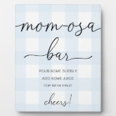 Blue Gingham Baby shower Mam-osa Bar Sign Fotoplaat (Voorkant)