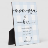 Blue Gingham Baby shower Mam-osa Bar Sign Fotoplaat (Zijkant)