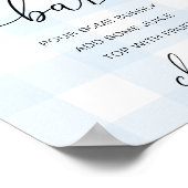 Blue Gingham Baby shower Mam-osa Bar Sign Poster (Hoek)