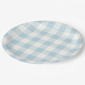 Blue Gingham Baby shower Papier Borden Papieren Bordje (Gekanteld)