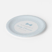 Blue gingham-baby shower papieren bordje (Gekanteld)