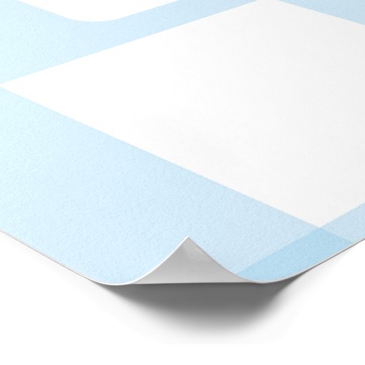 Blue Gingham Baby Shower Welcome Sign Poster  (Hoek)