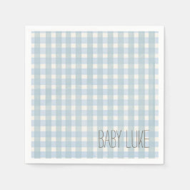 Blue Gingham Baby showers servet