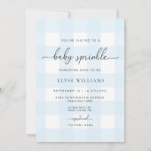 Blue Gingham Baby Sprinkle Kaart (Voorkant)