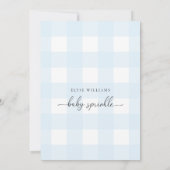 Blue Gingham Baby Sprinkle Kaart (Achterkant)