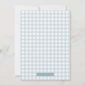 Blue Gingham Baseball Baby shower Uitnodiging (Achterkant)