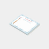 Blue Gingham Baseball Kinder aangepaste lunchbox Post-it® Notes (Schuin)