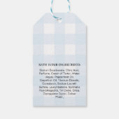 Blue Gingham Bath Bomb Favor Tag Cadeaulabel (Achterkant)
