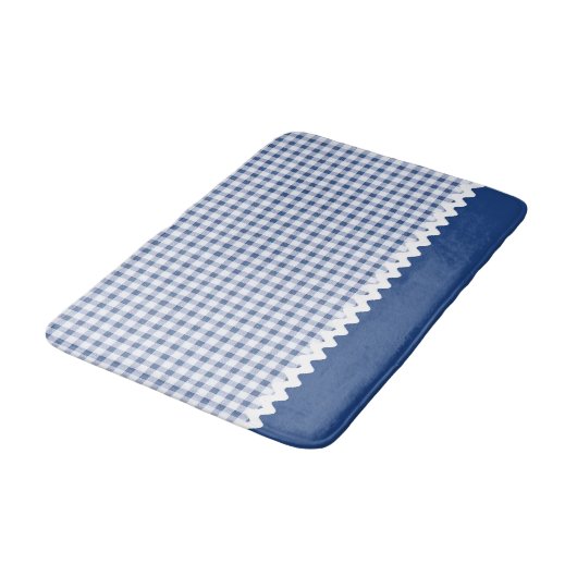 Blue Gingham Bath Mat (Gekanteld)
