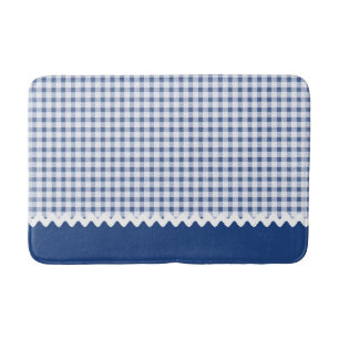 Blue Gingham Bath Mat