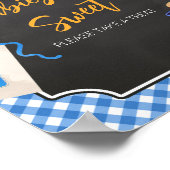 Blue Gingham BBQ Baby shower Baby's zijn zoet Poster (Hoek)