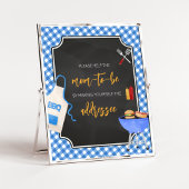 Blue Gingham BBQ Baby shower Envelope Station Poster