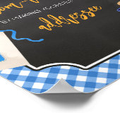Blue Gingham BBQ Baby shower Envelope Station Poster (Hoek)