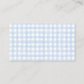 Blue Gingham Bear Baby shower Diaper Raffle Card Informatiekaartje (Achterkant)
