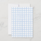 Blue Gingham Bear Grand millennial Bedankkaart (Achterkant)