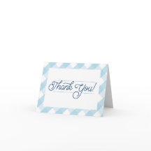 Blue Gingham Bedankt Notecards