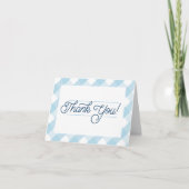 Blue Gingham Bedankt Notecards (Voorkant)