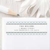 Blue Gingham Birth Announcement Adresetiketten Etiket (Insitu)