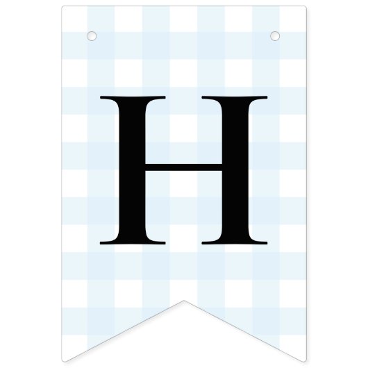 Blue Gingham Birthday Bunting Flag Banner (Tweede vlag)
