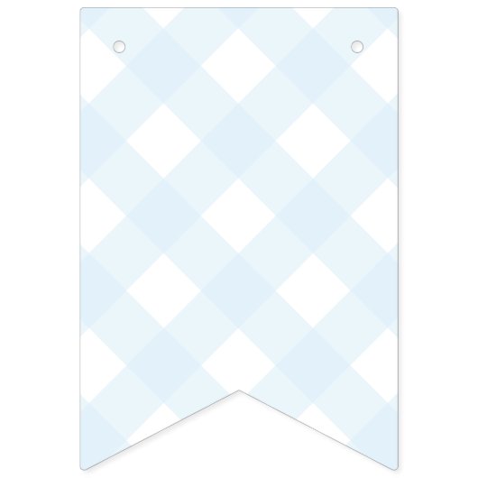 Blue Gingham Birthday Bunting Flag Banner (Eerste vlag)