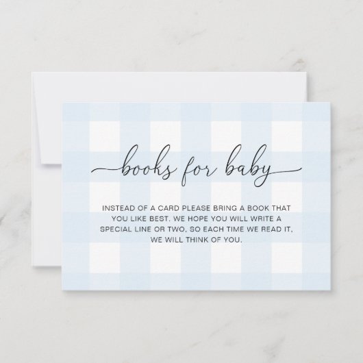 Blue Gingham Boeken Verzoek Insteekkaart Kaart (Voorkant)