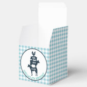 Blue Gingham Boerderij thema Dier Verjaardag Bedankdoosjes (Geopend)