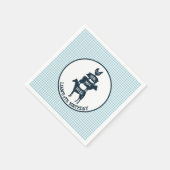 Blue Gingham Boerderij thema Dier Verjaardag Servetten (Hoek)