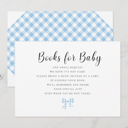 Blue Gingham Books for Baby III Kaart (Voorkant / Achterkant)