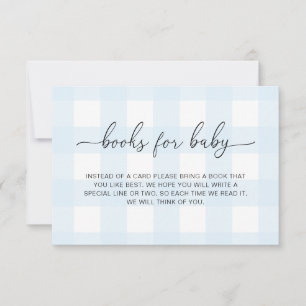 Blue Gingham Books for Baby Kaart