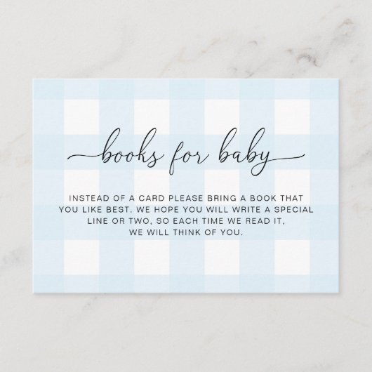 Blue Gingham Books for Baby Kaart (Voorkant)