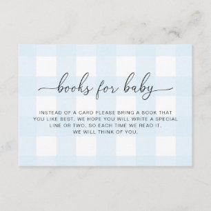 Blue Gingham Books for Baby Kaart