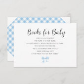 Blue Gingham Books for Baby RSVP Kaartje (Voorkant / Achterkant)