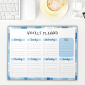 Blue Gingham Border, Undated Weekly Planner Notitieblok