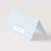 Blue Gingham Bow Baby Boy Shower Bedankt Kaarten (Achterkant)